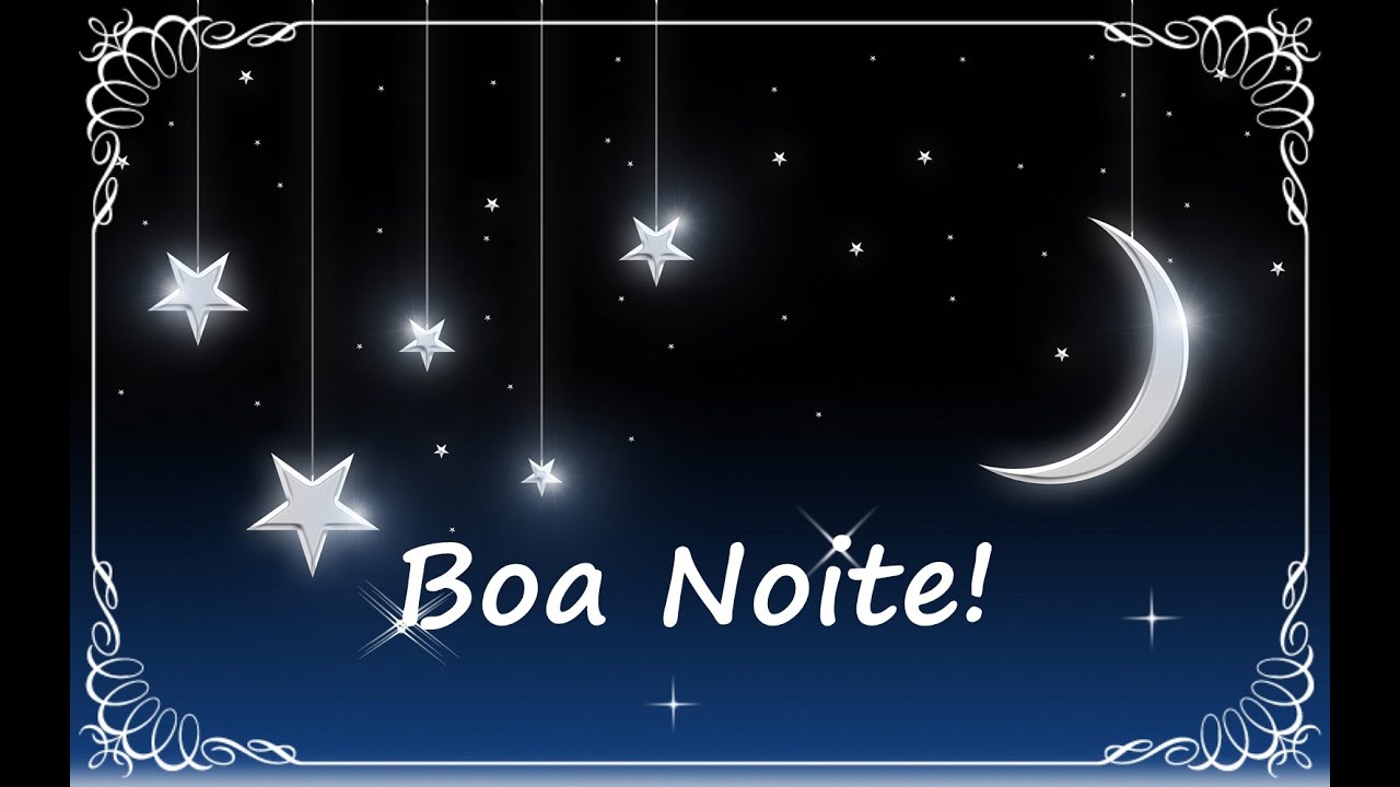Mensagem de boa noite com estrelas e lua