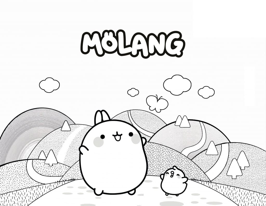 Desenhos Divertidos Do Molang E Piu Piu Para Imprimir E Colorir