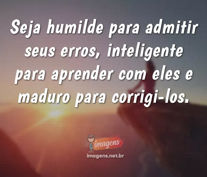 Seja humilde para admitir seus erros...