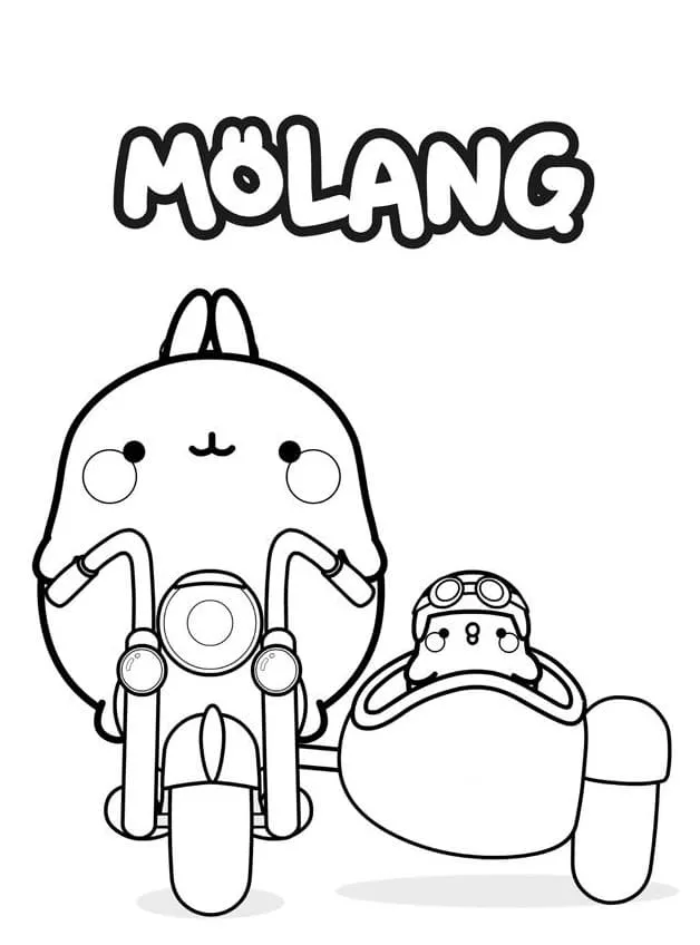 Desenhos divertidos do Molang e Piu-Piu para imprimir e colorir